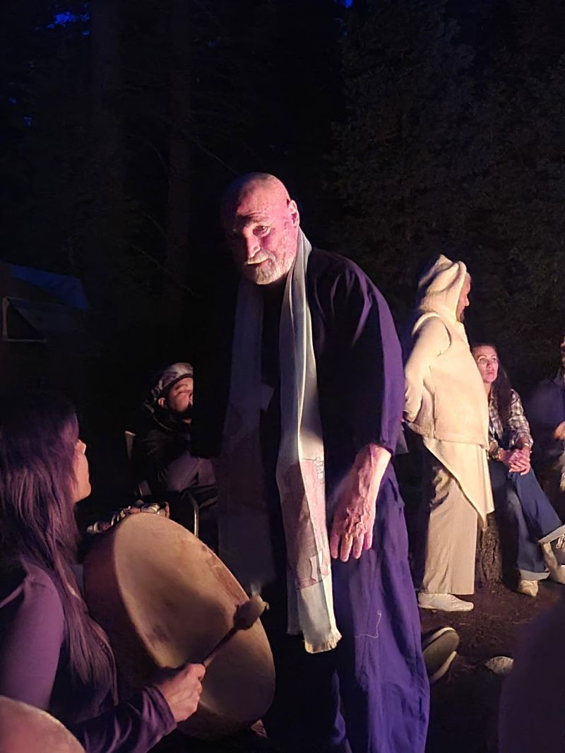 A firelit ceremony, part of the mystical tradition Rev. Bill draws from